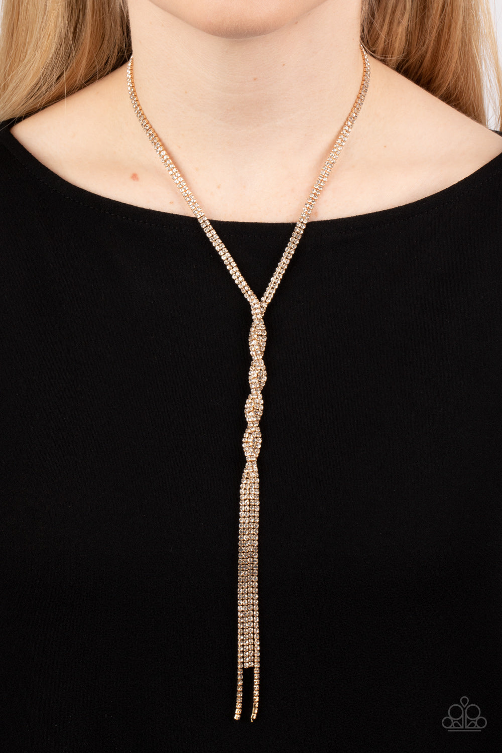 Impressively Icy - Gold necklace