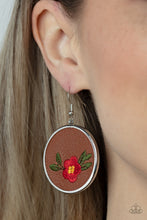 Load image into Gallery viewer, Prairie Patchwork - Red earrings
