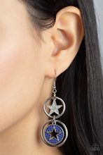 Load image into Gallery viewer, Liberty and SPARKLE for All - Blue earrings
