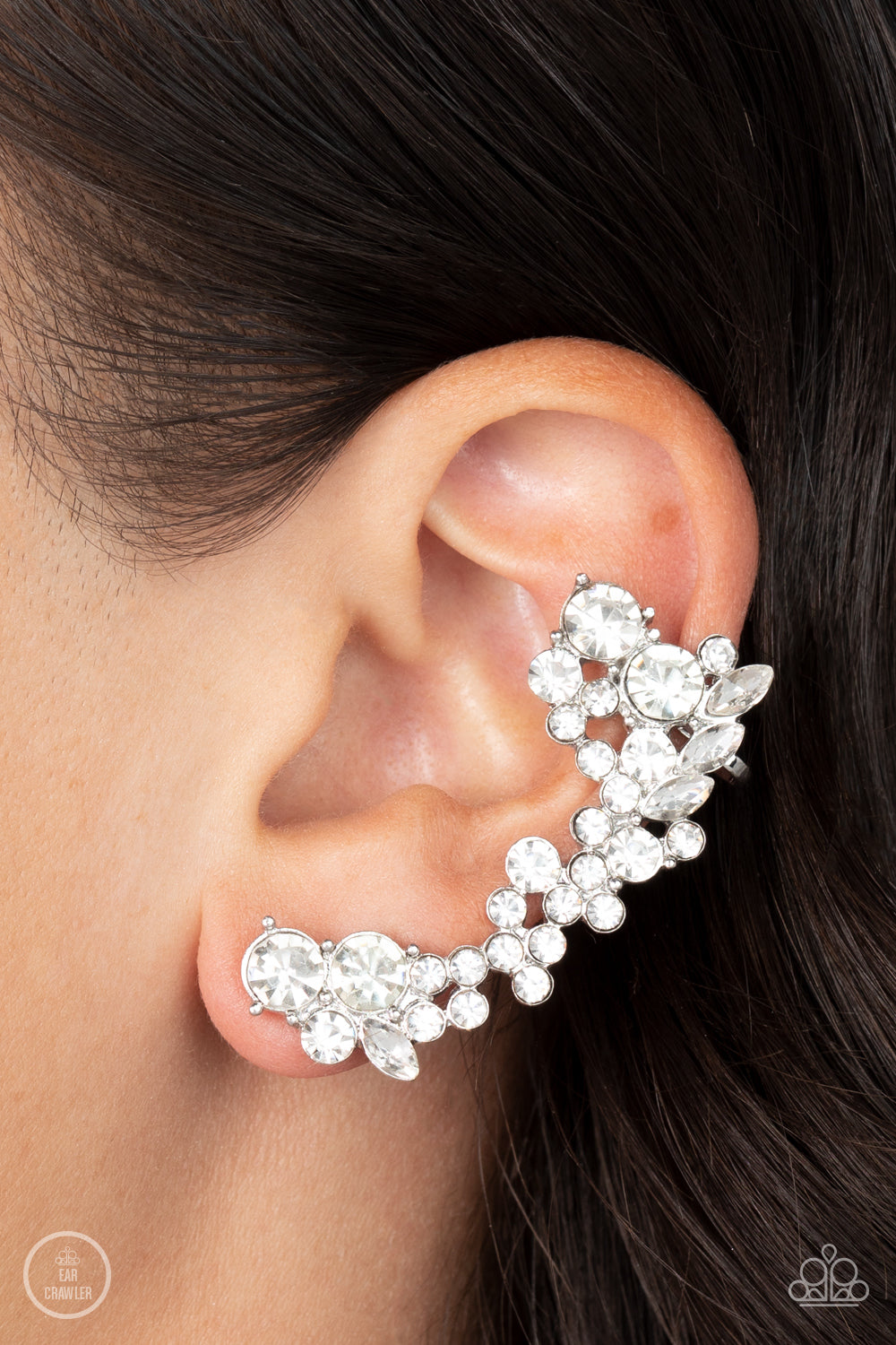 Astronomical Allure - White earrings