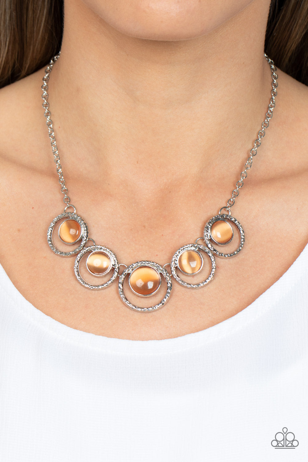 Elliptical Enchantment - Orange Necklaces