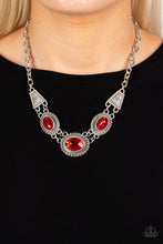 Load image into Gallery viewer, Textured TRAPEZOID - Red necklace
