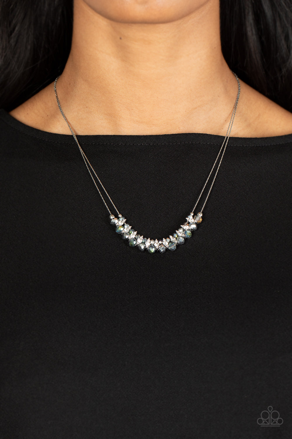 Shimmering High Society - Silver necklace