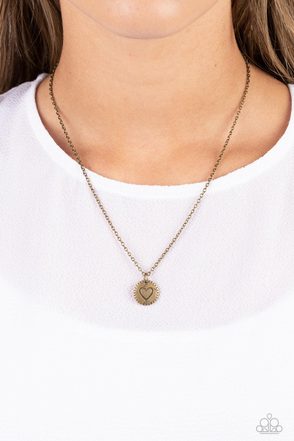 Stamped Sentiment - Brass necklace