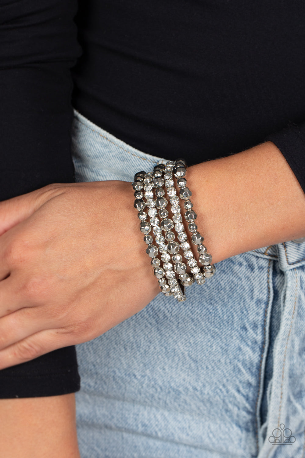 Top Notch Twinkle - White bracelet