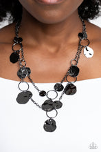 Load image into Gallery viewer, Hammered Horizons - Black necklace

