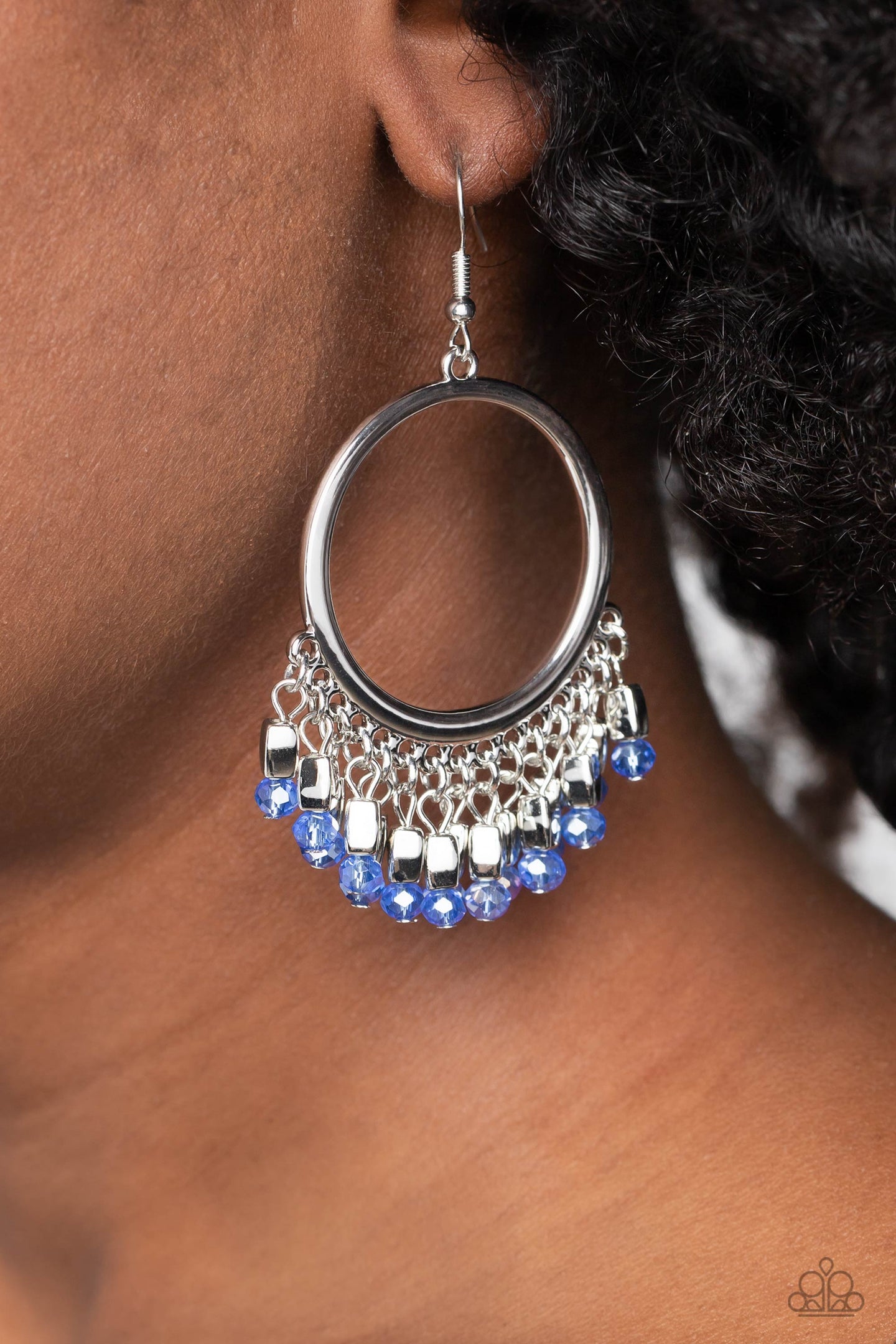 Fringe Fanfare - Blue earrings