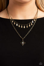 Load image into Gallery viewer, The Second Star To The LIGHT - Brass necklace
