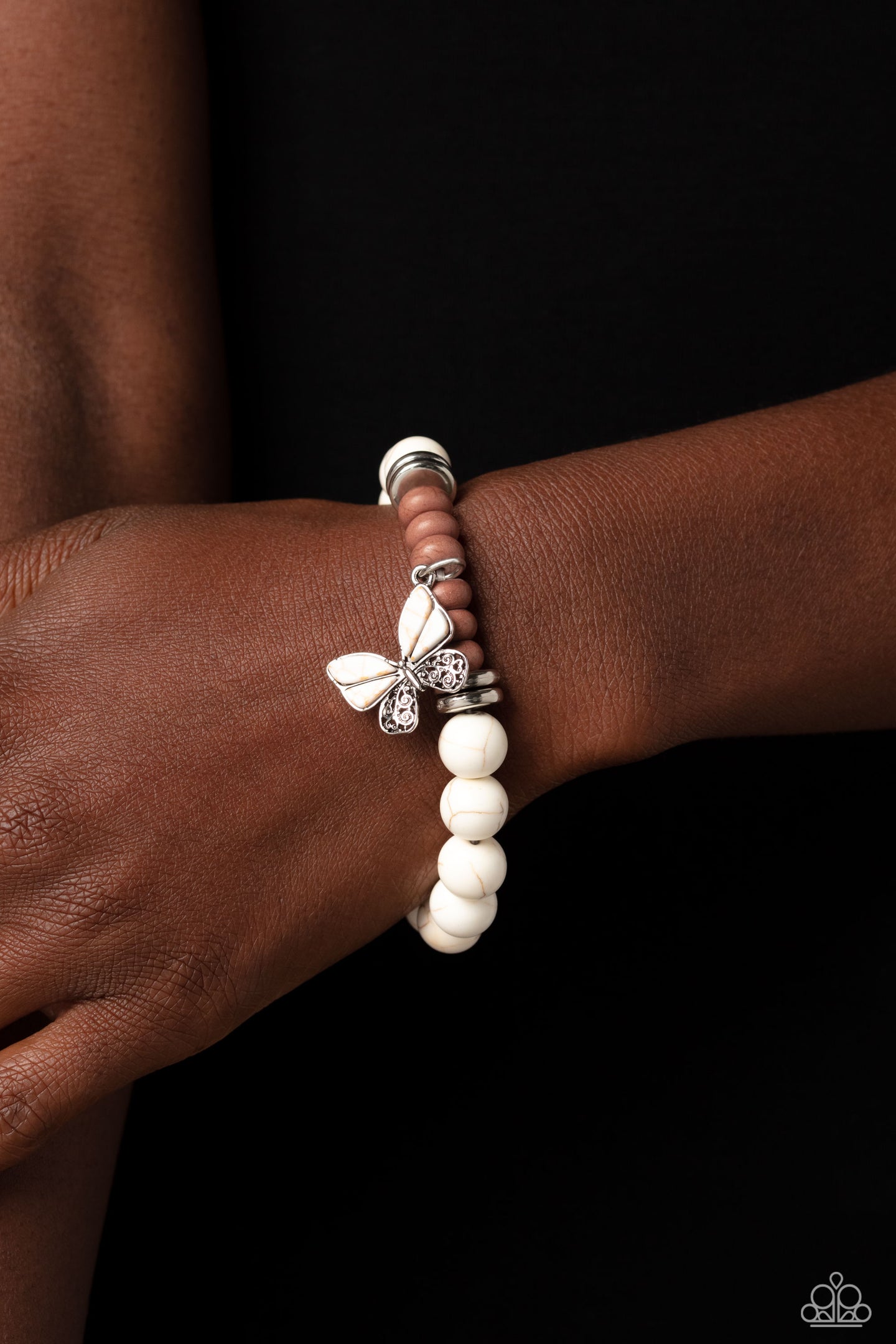 Bold Butterfly - White bracelet