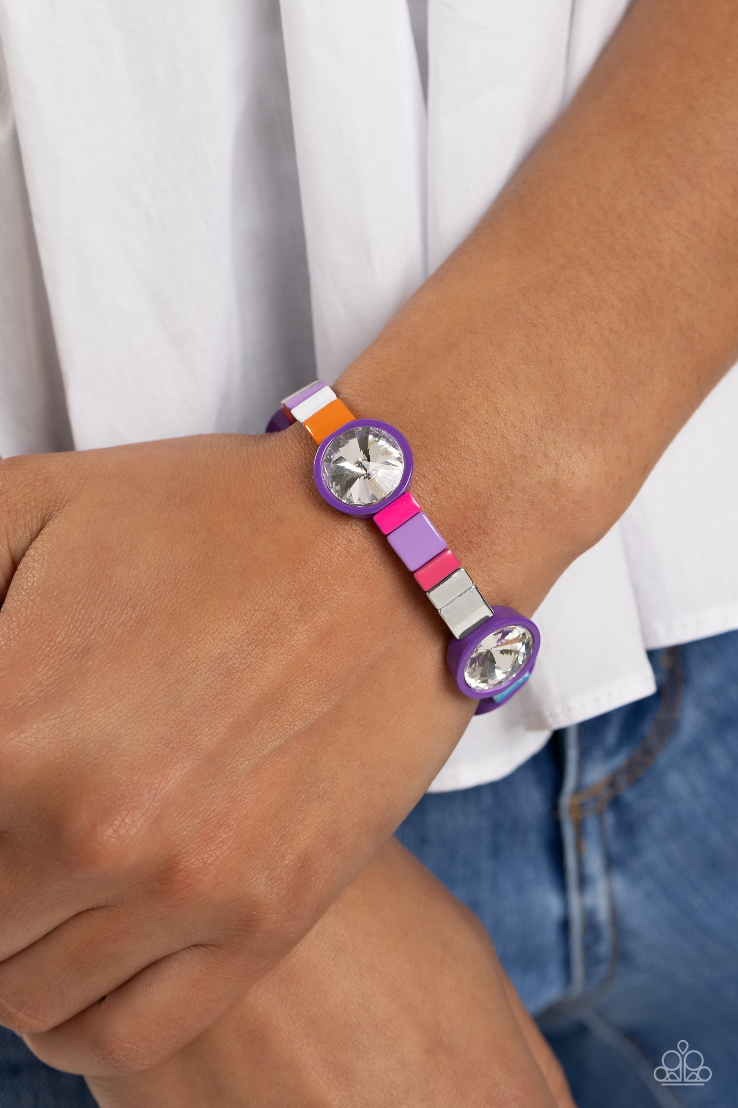 Multicolored Madness - Purple bracelet