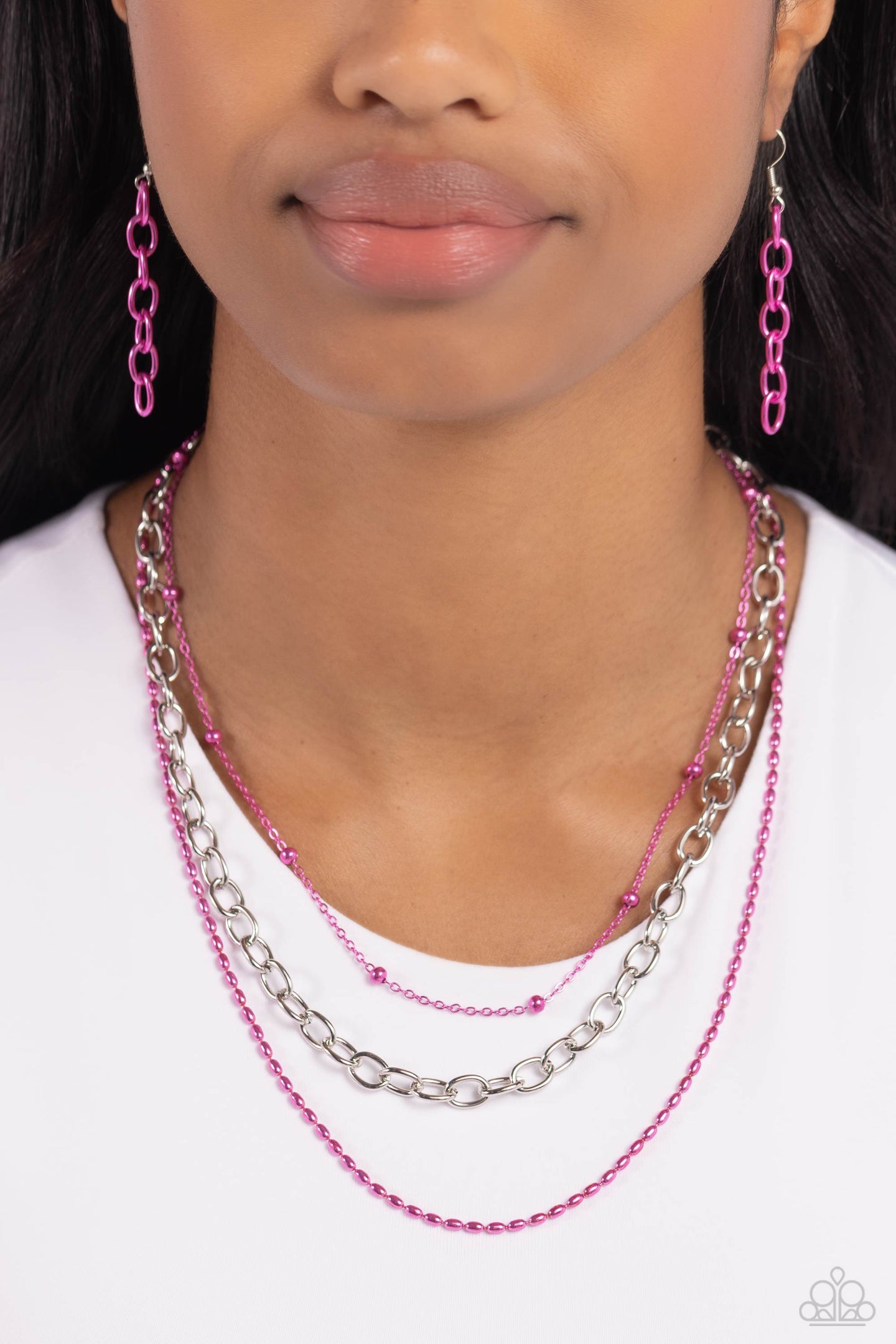 Mardi Gras Mayhem - Pink necklace