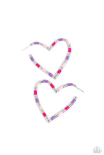 Load image into Gallery viewer, Striped Sweethearts - Pink earrings
