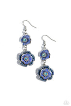 Load image into Gallery viewer, Intricate Impression - Blue earrings
