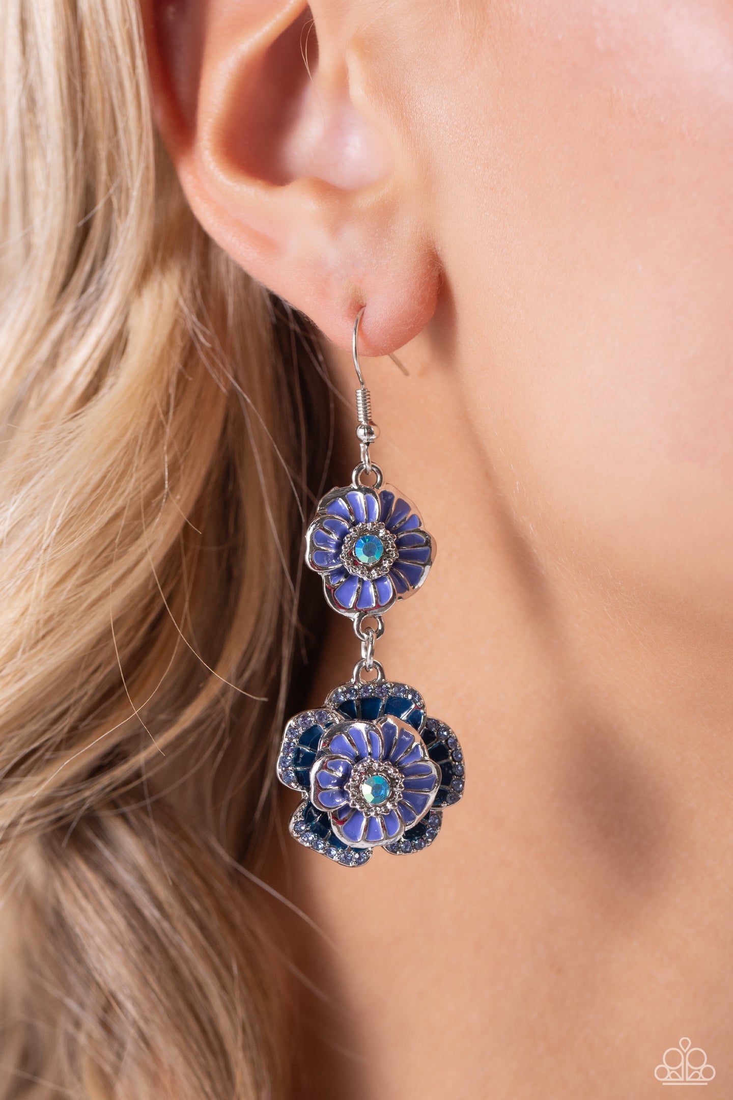 Intricate Impression - Blue earrings