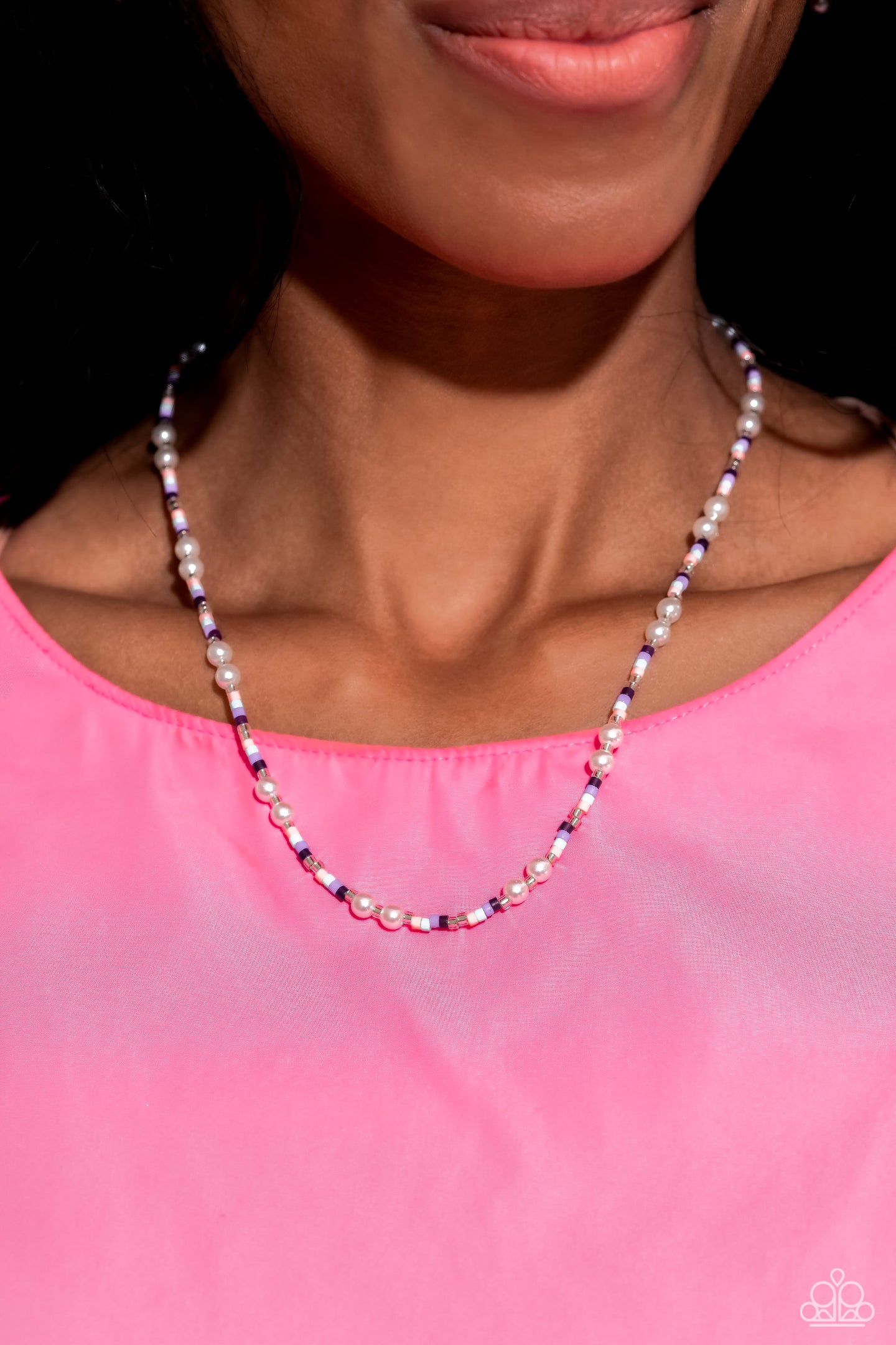 Colorblock Charm - Purple necklace