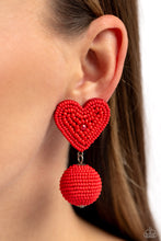 Load image into Gallery viewer, Spherical Sweethearts - Red earrings
