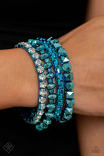 Load image into Gallery viewer, Punk Pattern - Blue bracelet
