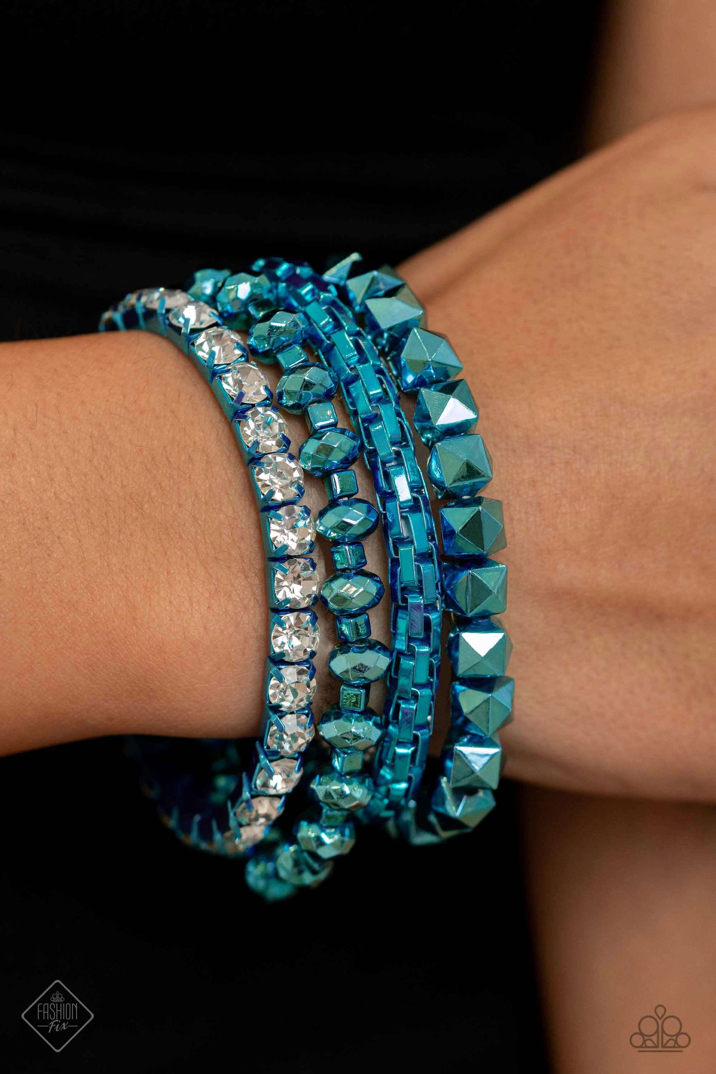Punk Pattern - Blue bracelet