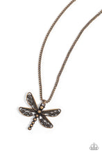 Load image into Gallery viewer, Dragonfly Dance - Brass necklace
