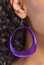 Load image into Gallery viewer, Asymmetrical Action - Purple earrings
