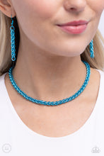 Load image into Gallery viewer, Braided Battalion - Blue necklace
