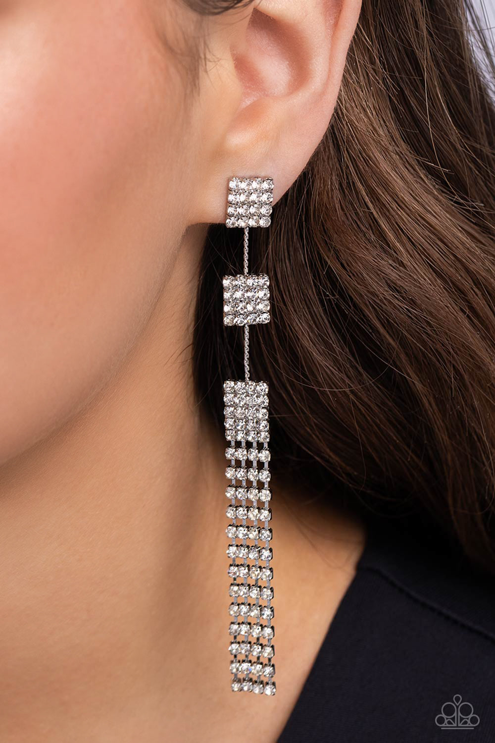 Fiercely Free-Falling - White earrings