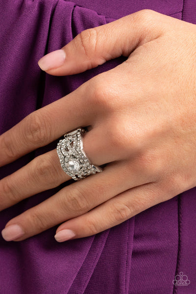 Doting on Dazzle - white - Life if the party  ring