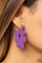 Load image into Gallery viewer, Flower Power Fantasy - purple -earrings
